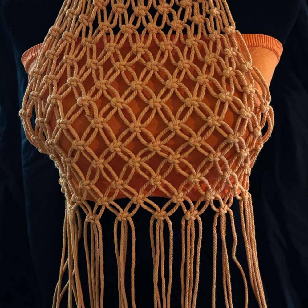 Orange Knitted Women Top